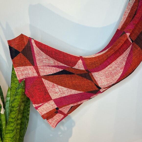 The Odells Nicole Trupet Sleeve Blouse Size M Red Motif Ruffle Sleeve - Picture 5 of 9